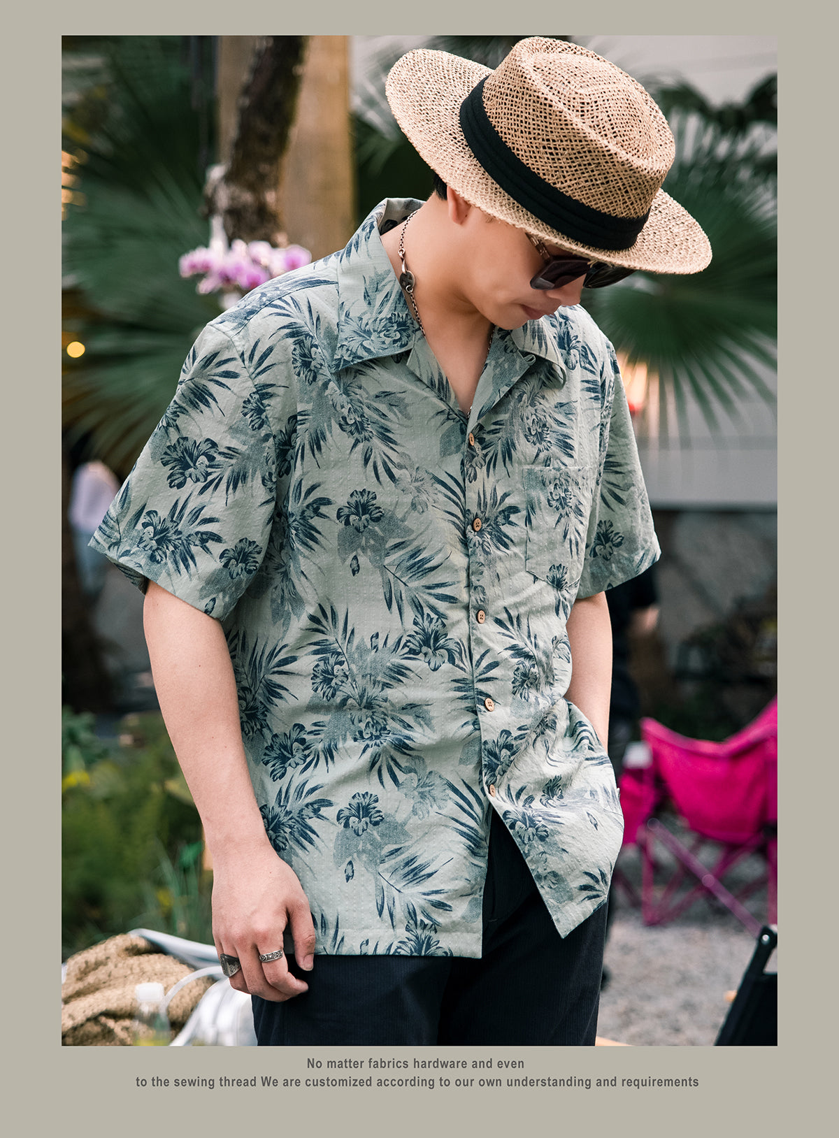 2色展開△レーヨン 半袖 アロハシャツ▽S～3XL