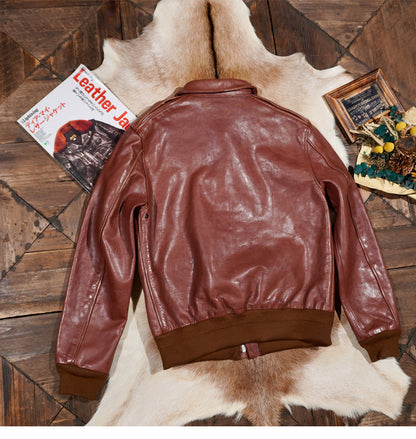 ☆ヴィンテージ復刻 植物タンニン鞣しカーフレザー A-2ジャケット☆