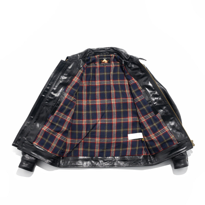 ✩ヴィンテージ復刻 デザイン茶芯 ホースハイドレザー シングルライダース ジャケット✩ M～2XL