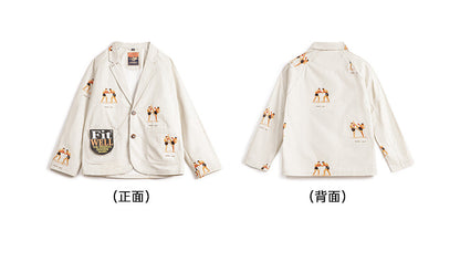ムエタイプリントが最高◇コットン100％ ムエタイファイター ラグランジャケット◇S～2XL