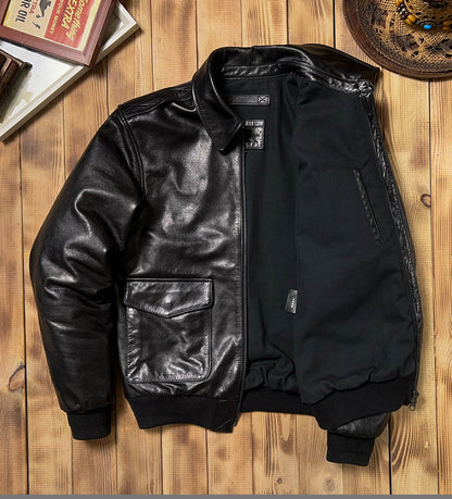 ◇◇ヴィンテージ復刻 オイルフィニッシュカウレザーA-2ジャケット◇◇M~5XL