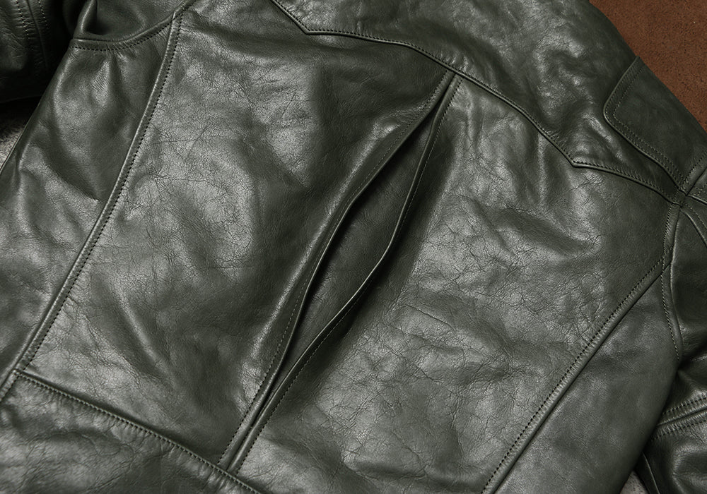 オイルカウレザー シングルライダース ジャケット M～4XL