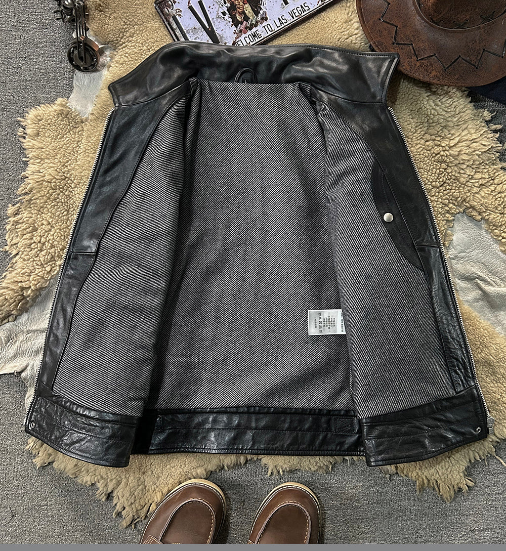ホースハイドレザー シングルライダース ジャケット M～4XL