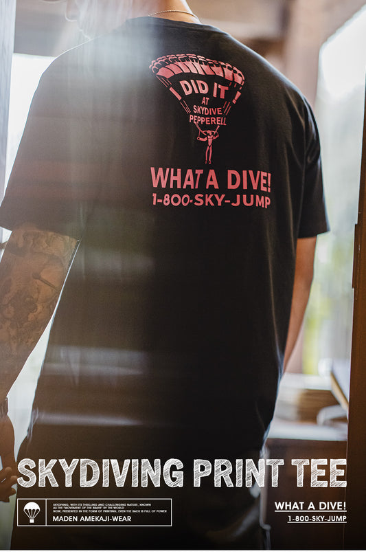 ◆SKYDIVINGプリントTシャツ◆S～3XL