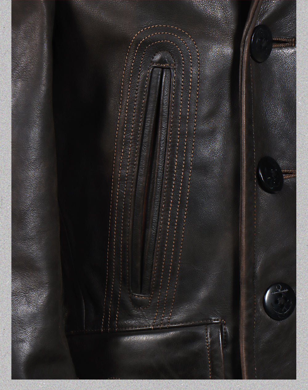 絶妙なヴィンテージ加工▲1.6mm厚  Pコート▼L～3XL