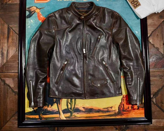 ☆ウォッシュ加工シープレザー シングルライダース ジャケット☆S～4XL