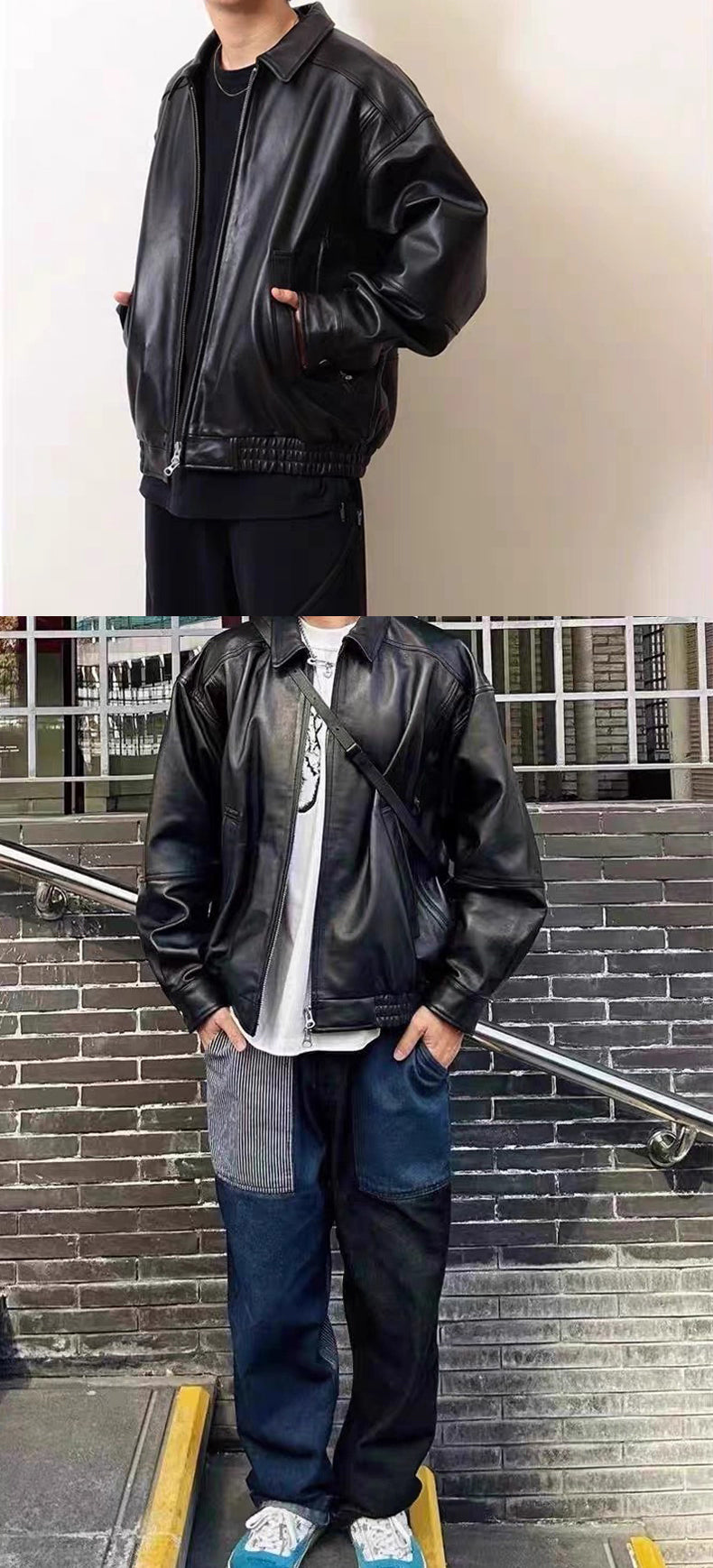 ゆったりシルエット△水染カウレザー ブルゾン▽ S～3XL – quietman