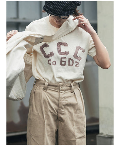 ２色展開◆CCCプリズナー 染み込みプリントＴシャツ◆XS～3XL