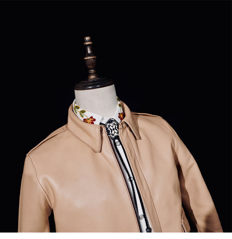△ヴィンテージ復刻 植物タンニン鞣し カーフレザー A-2ジャケット▽S～4XL