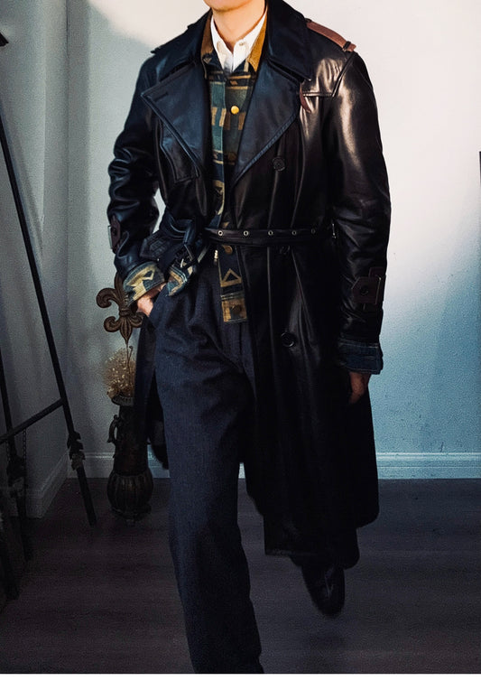 ◇ヴィンテージ復刻 日本産カウレザー モーターサイクルコート◇S～3XL