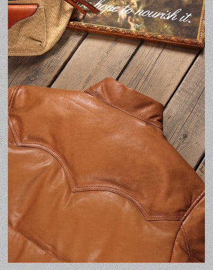 ◇シープレザーダウン ウエスタンステッチ ジャケット◇ S～5XL