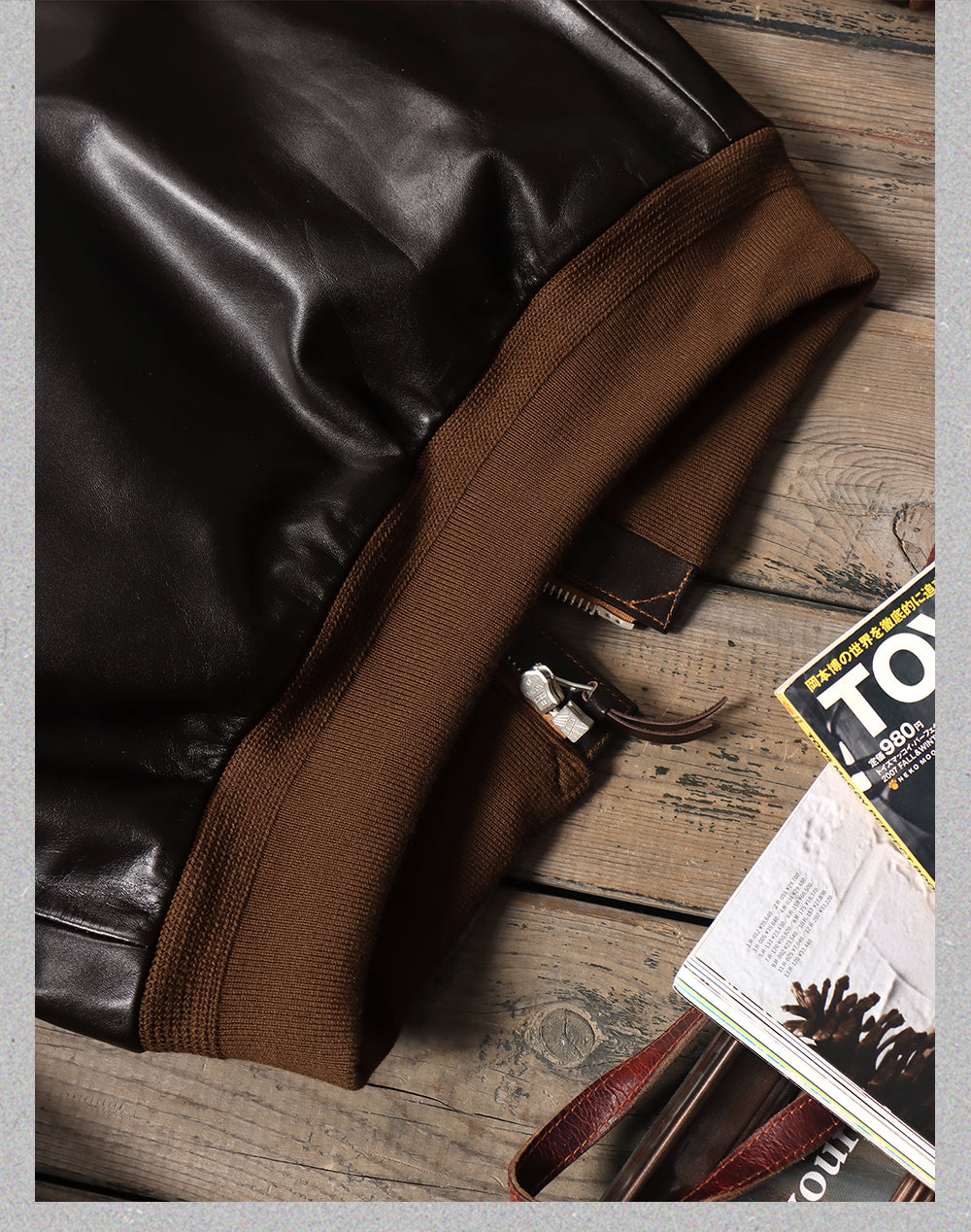 ハンドペイントのワッペンがキュート✩ヴィンテージ復刻 植物タンニン鞣しホースハイドレザー メンフィスベルモデル A-2ジャケット✩