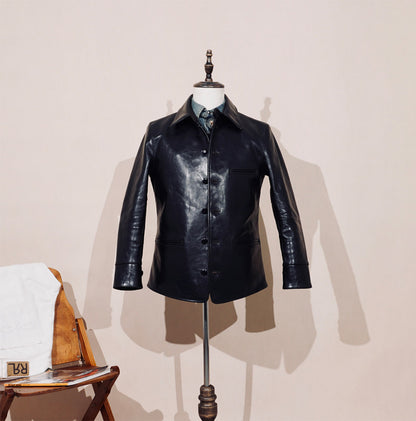 茶芯ホースハイドレザー ジャケット S～4XL