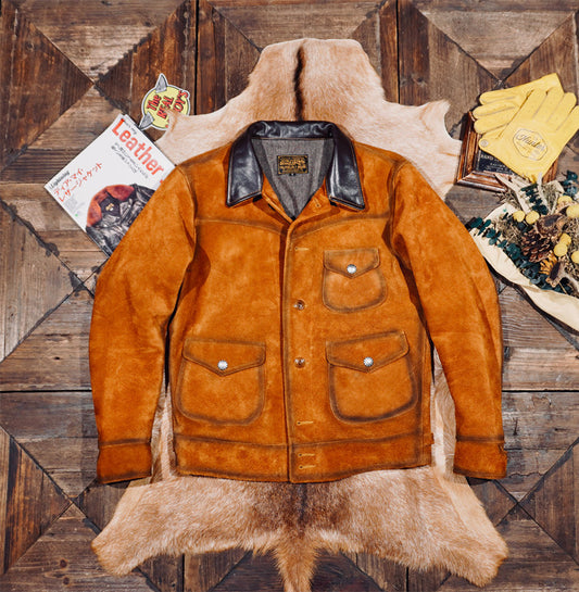 ★ヴィンテージ復刻 ヌバックレザー ウエスタンジャケット★S～5XL