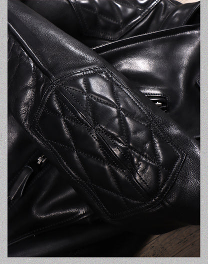 ▲ビンテージ復刻 植物タンニン鞣しカーフレザー ウォシャブル シングルライダース ジャケット▼S～5XL