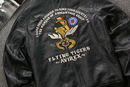 カウレザーFLYING TIGERS  MA-1 フライトジャケット M～4XL