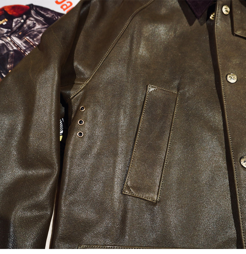 ３色展開▲細部のディテールまで完璧な拘り▲カウレザー ジャケット▼M～4XL