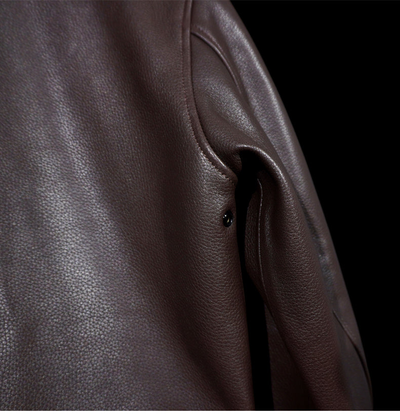 ▲ヴィンテージ復刻 茶芯シープレザー A-2ジャケット▼