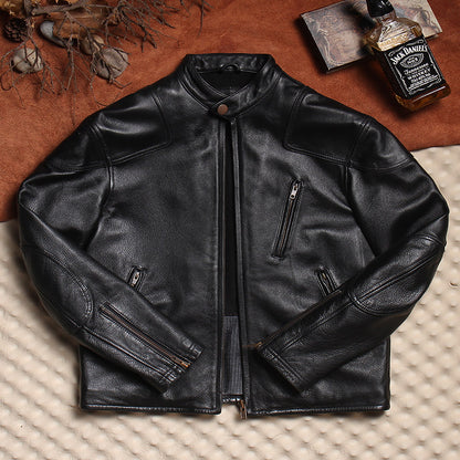 昨シーズン物売り切りセール◇カウレザー シングルライダースジャケット◇M～5XL