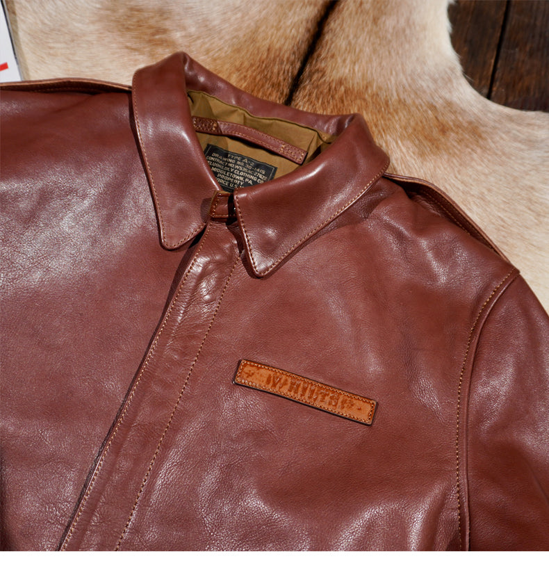 ☆ヴィンテージ復刻 植物タンニン鞣しカーフレザー A-2ジャケット☆