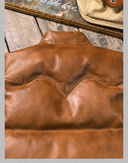 ◇ シープレザーシープレザーダウン ベスト◇S～4XL