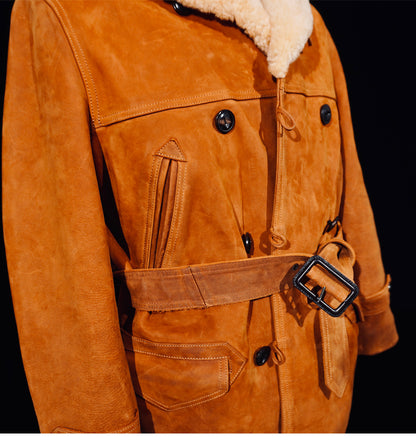 ★カウレザー×ムートン使用 ランチコート★S～4XL