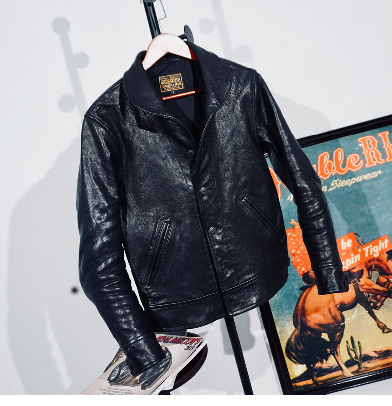 ★1930's VINTAGE復刻デザイン 植物タンニン鞣しシープレザーコサックジャケット★