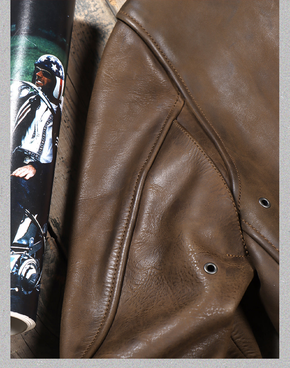 ヴィンテージ復刻デザイン◇2.0mmカウレザー シングルライダース ジャケット◇ M～4XL