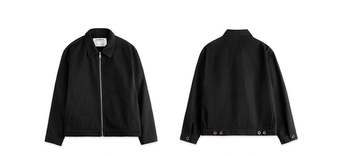 ▲ 厚手コットン ジップアップジャケット▼S～2XL