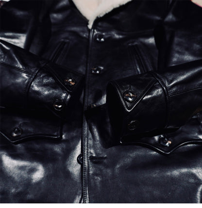 ★ホースハイドレザー×ムートン使用 ランチコート★