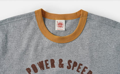 ２色展開◆色味、プリントの雰囲気もGOOD◆ヴィンテージ復刻 POWER&SPEEDバイクＴシャツ◆S～2XL