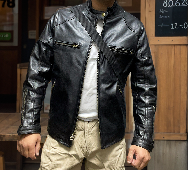 ★J100型 カウレザー シングルライダース ジャケット★Ｍ～4XL