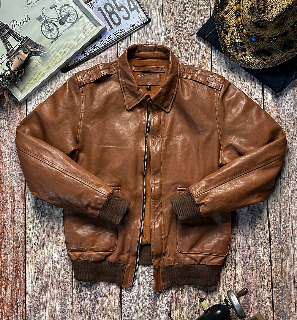 ◇◇ヴィンテージ復刻 ゴートレザーA-2ジャケット◇◇M~3XL
