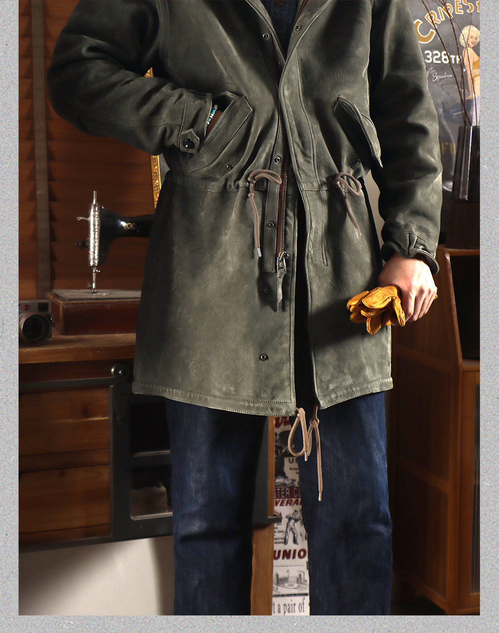 ◇ヴィンテージ復刻 ヌバックレザーM-51 フィッシュテイルコート◇