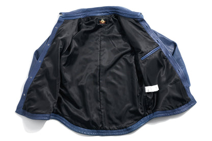☆絶妙な色味の枯れたブルーカラー☆シープレザー シャツ☆M～3XL