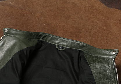 オイルカウレザー シングルライダース ジャケット M～4XL