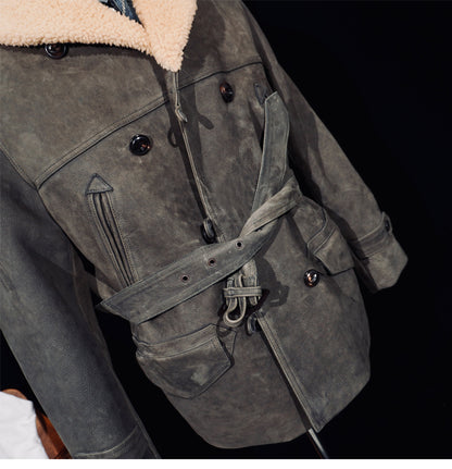 ✩カウレザー×ムートン使用 ランチコート✩S～4XL