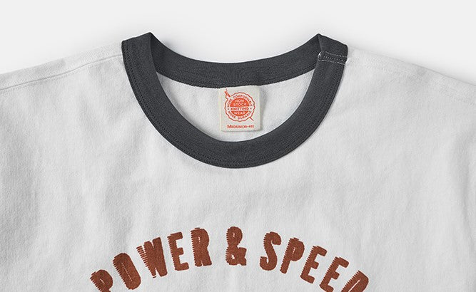 ２色展開◆色味、プリントの雰囲気もGOOD◆ヴィンテージ復刻 POWER&SPEEDバイクＴシャツ◆S～2XL