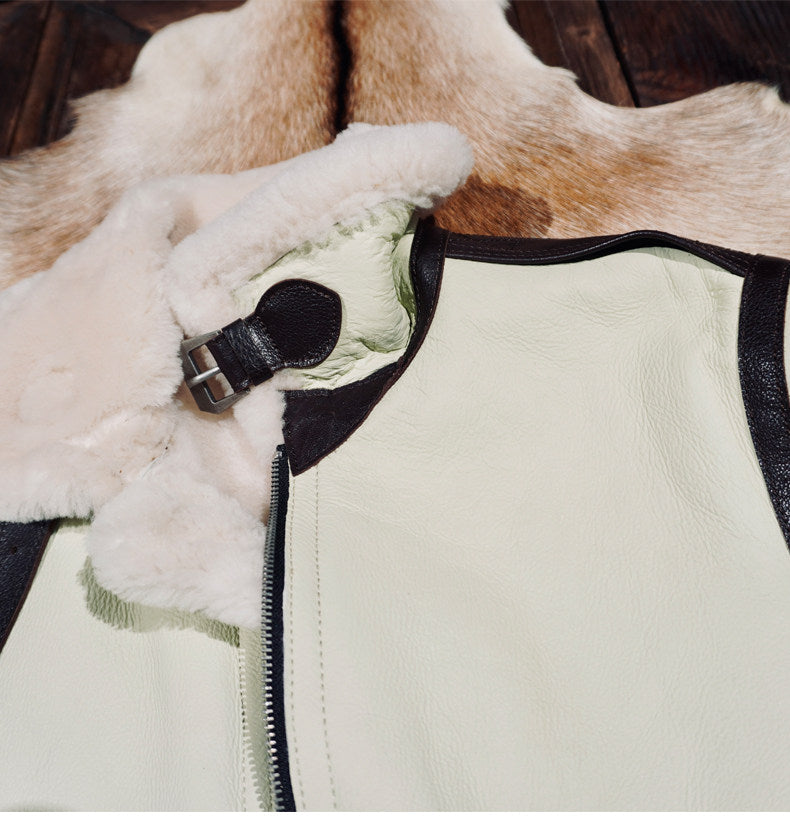 ◆オーストラリア産ムートン A-2フライトジャケット◆ホワイト S～4XL