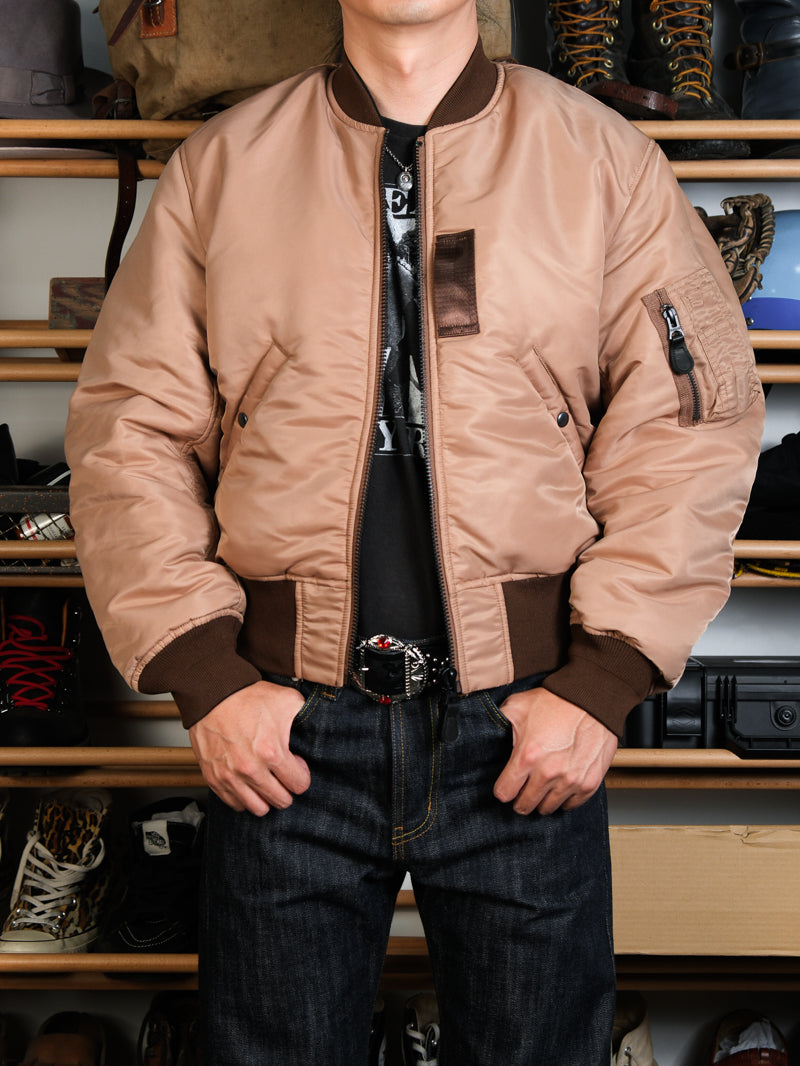 真冬にも▲リバーシブルデザイン チェッカー柄MA-1ジャケット 中綿入り▼S～2XL