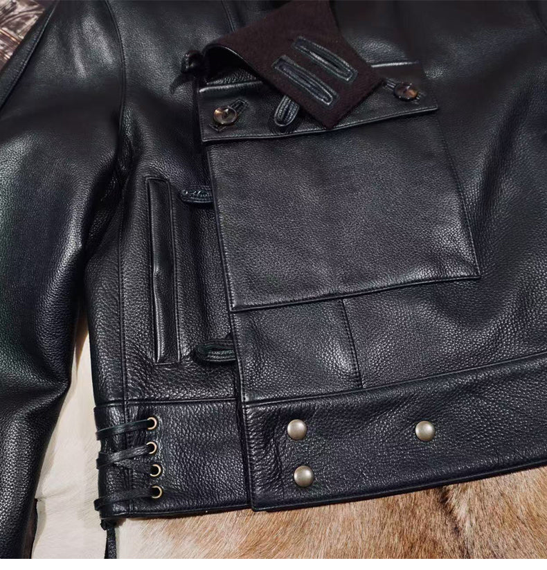 △細部のディテールまで完璧な拘り△スウェーデン軍 レザーモーター