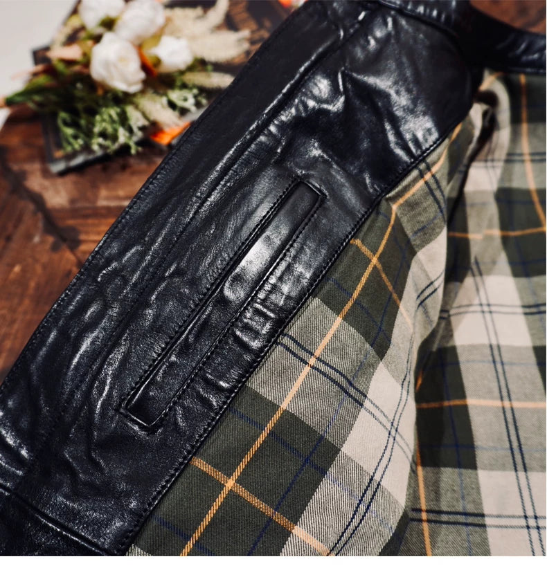 ◇植物タンニン鞣し　ウォッシュ加工カウレザー カフェレーサー シングルライダースジャケット ◇ブラックS～5XL