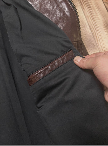 SALEプライス★VINTAGE復刻デザイン 植物タンニンなめし ゴートレザー シングルライダースジャケット★M～5XL　ブラウン