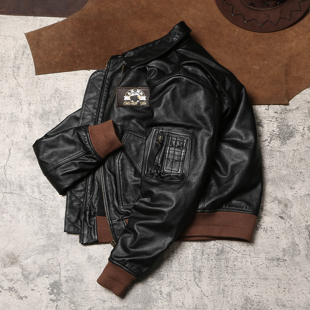 △ヴィンテージ復刻 カウレザー CWU-45/Pフライトジャケット▽S～5XL