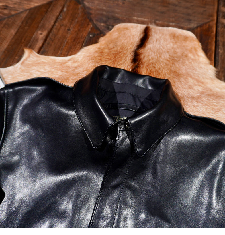 △ヴィンテージ復刻 植物タンニン鞣しホースハイドレザー A-2ジャケット▽S～5XL