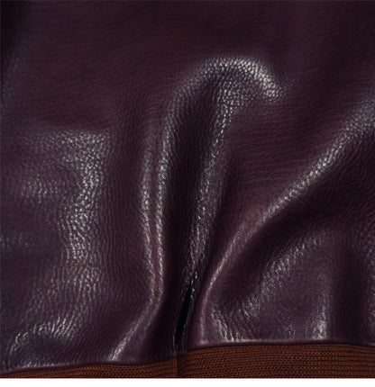 2.0mm厚絶妙な色味▲ヴィンテージ復刻 植物タンニン鞣し カウレザー A-2ジャケット▼