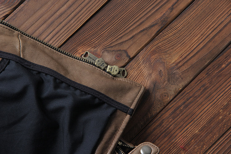 ２色展開☆植物タンニン鞣しシープレザー シングルライダースジャケット☆ L～5XL