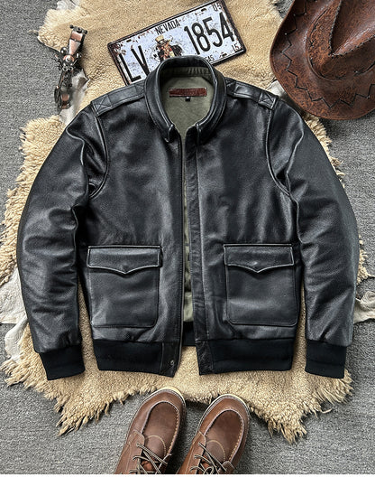 △ヴィンテージ復刻 イタリア産カウレザー使用 A-2ジャケット▽ XL~5XL