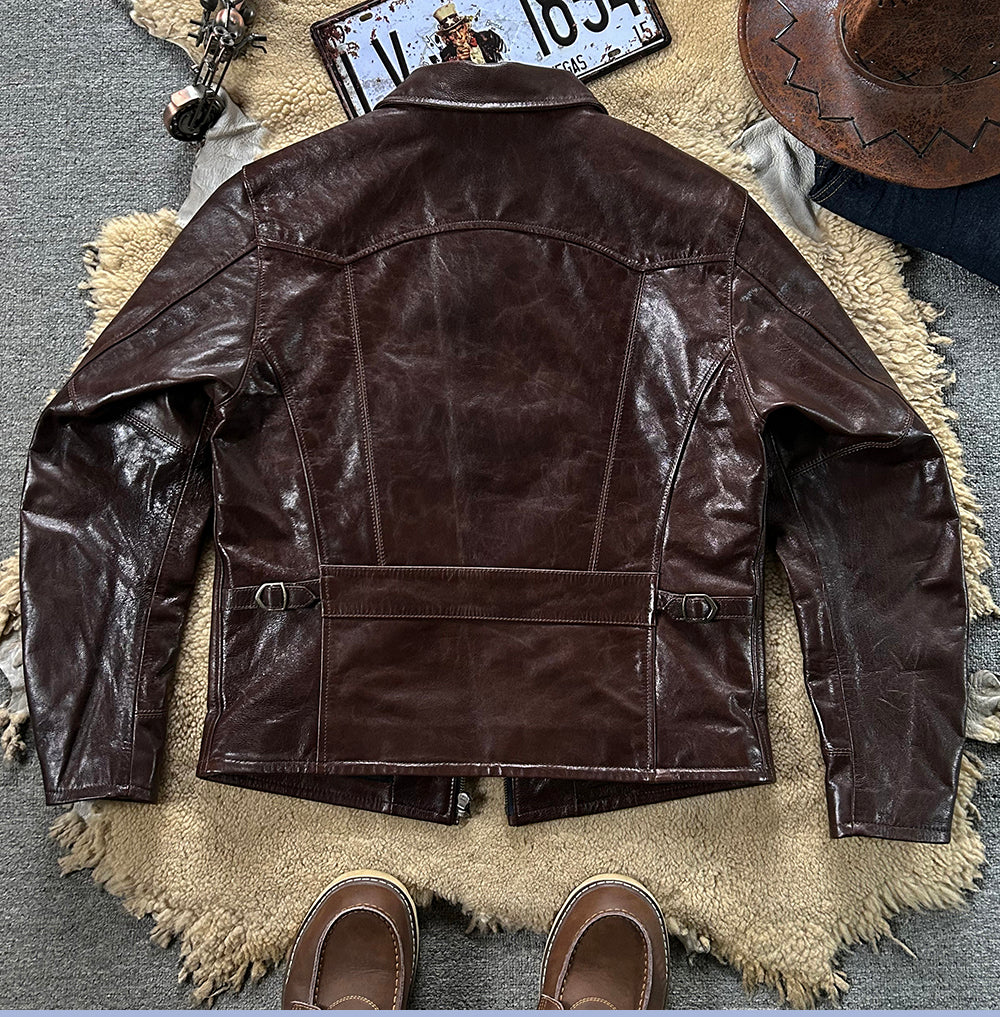 30’s ヴィンテージ復刻 オイルゴートレザージャケット M～4XL