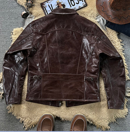 30’s ヴィンテージ復刻 オイルゴートレザージャケット M～4XL